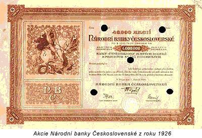 Akcie Národní banky Československé